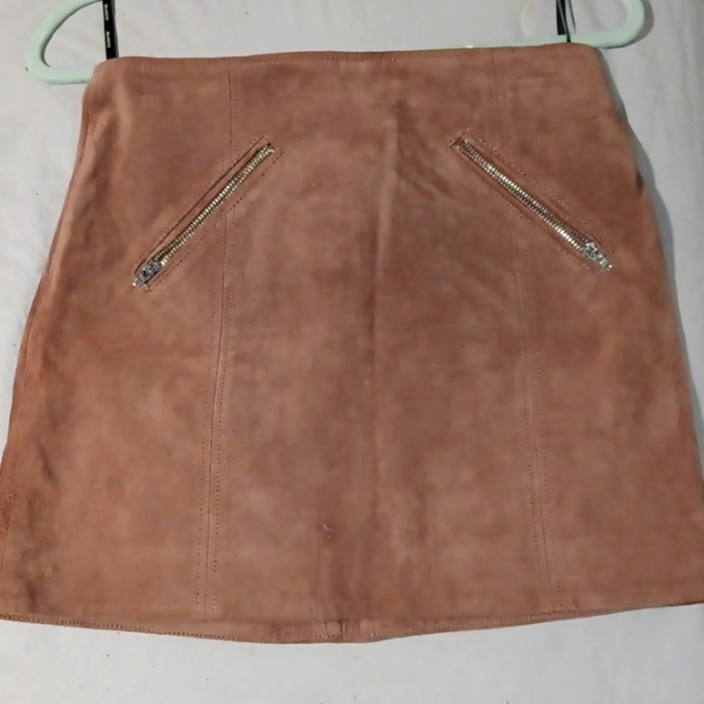 Brown Suede Mini skirt